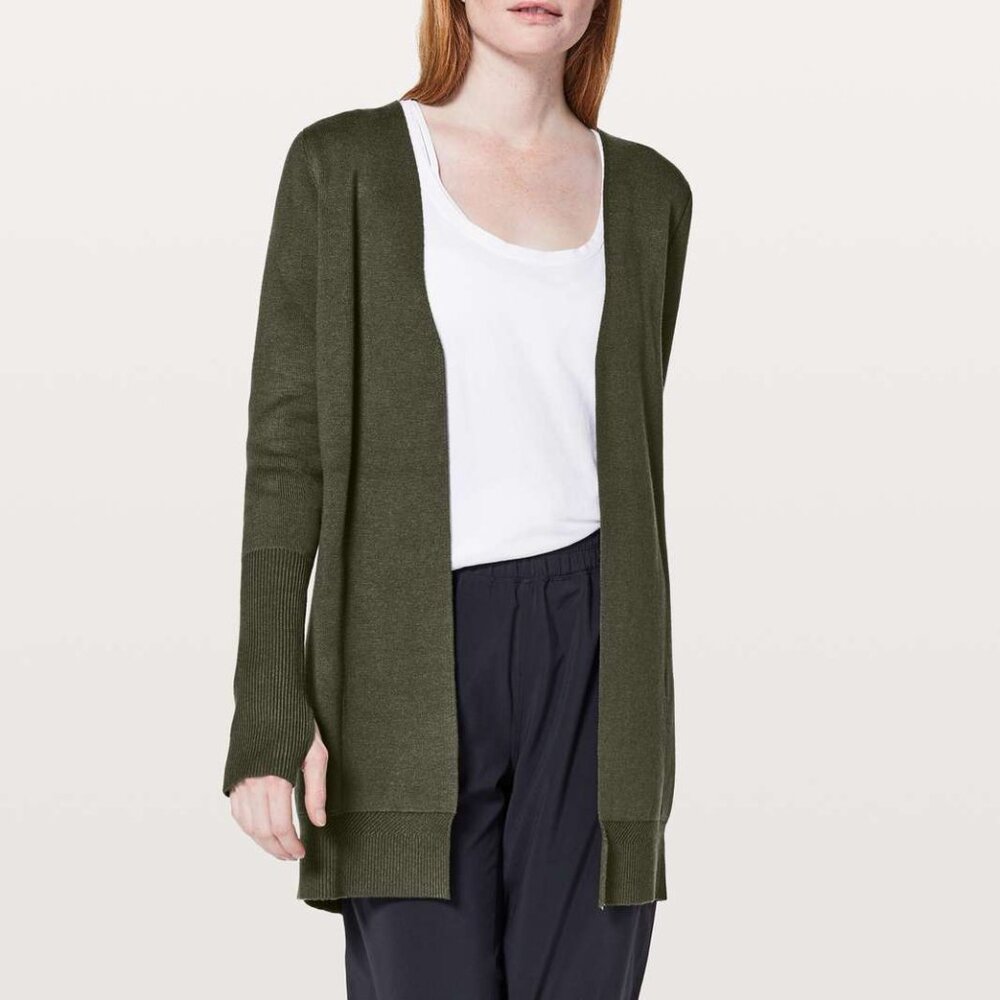 Lululemon City Street Cardigan Camo Green Size 4